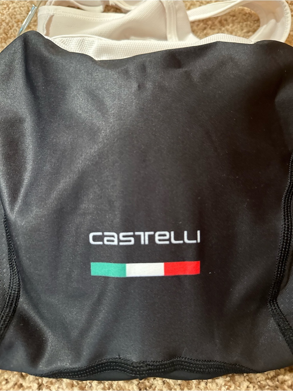 Castilli Men's Black Cycling Bib Shorts with Red Stripes - Picture 4 of 7